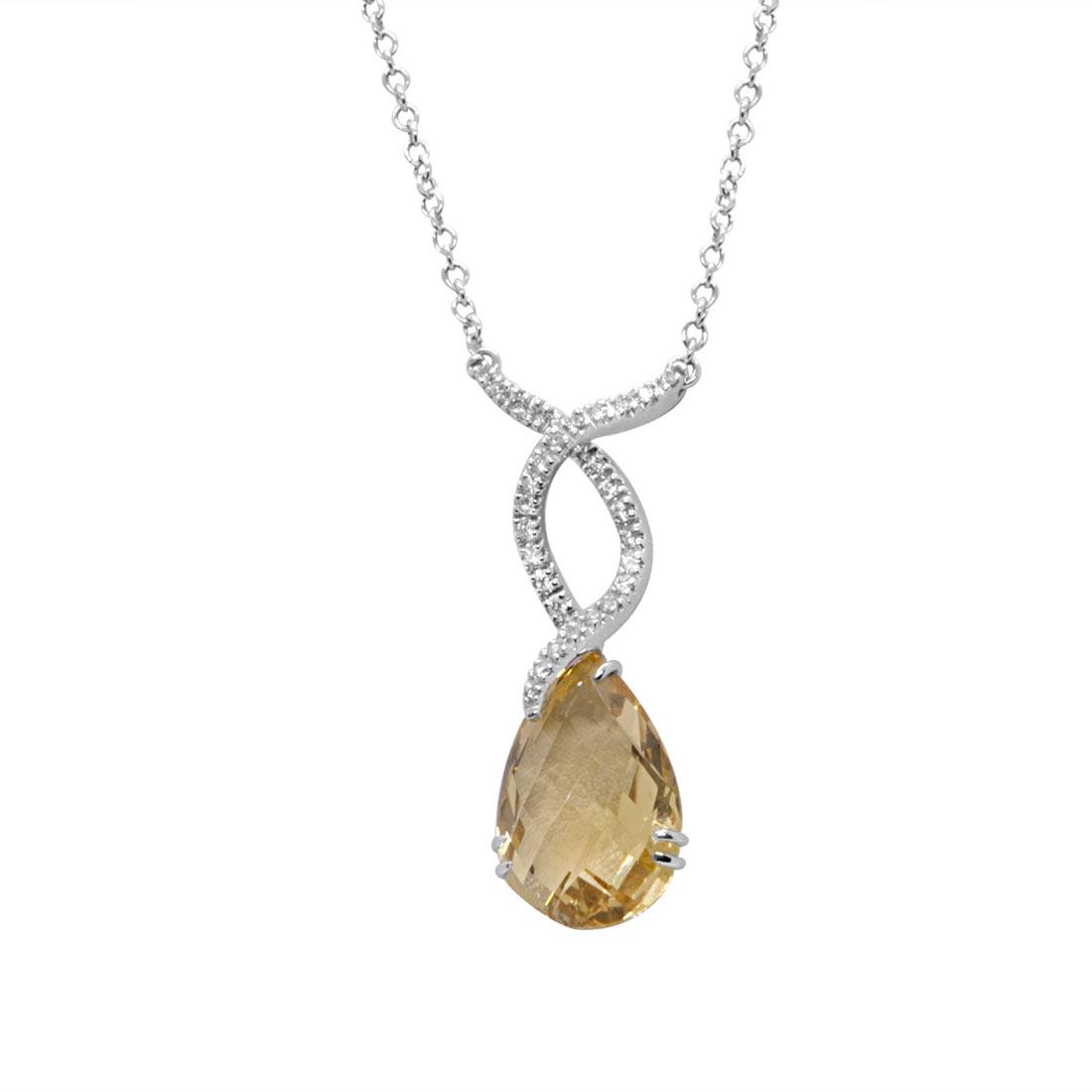 Collana in oro bianco con diamanti e pietra semipreziosa - ALFIERI & ST. JOHN