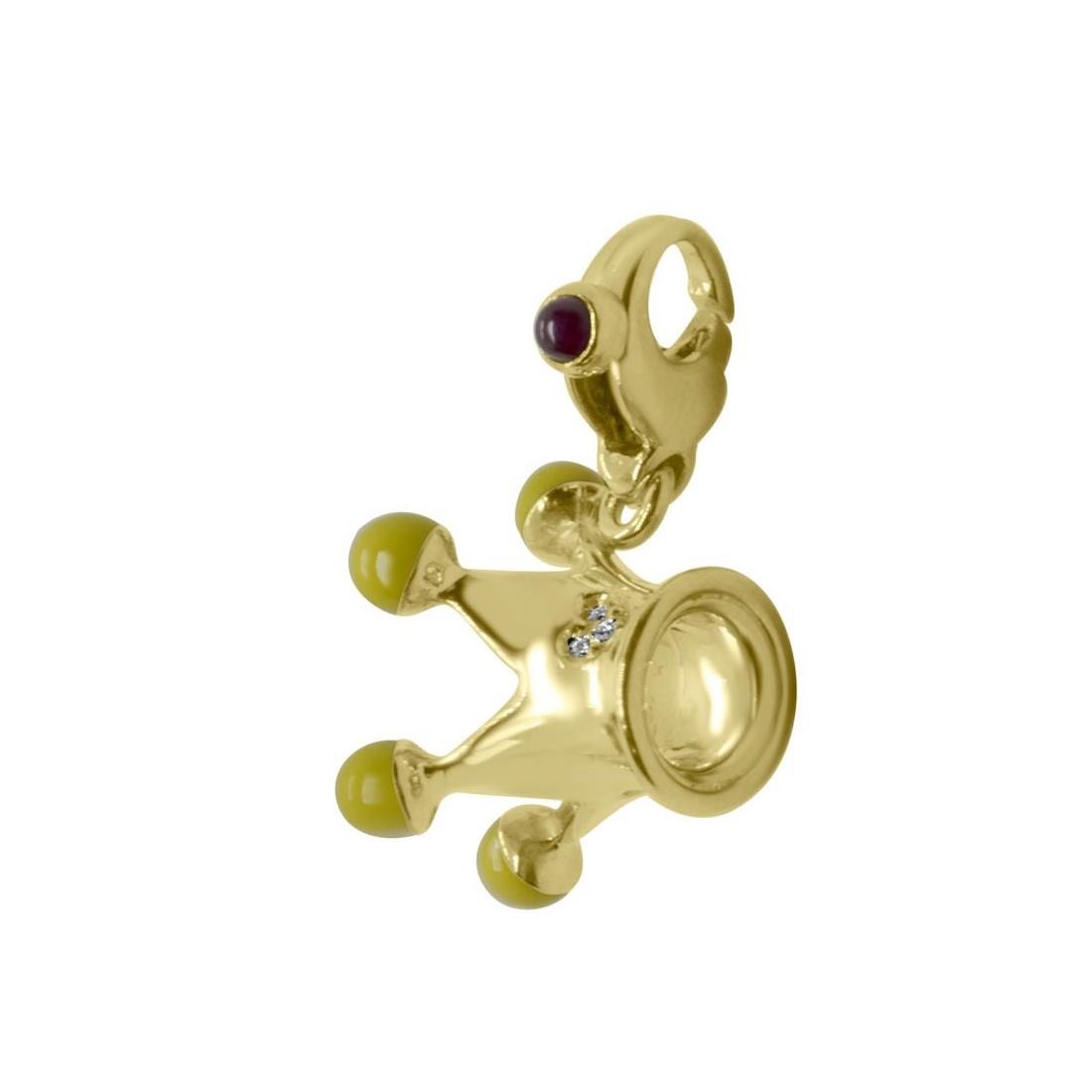 CIONDOLO PASQUALE BRUNI ORO GIALLO CON DIAMANTE CT 0,01 E RUBINO CT 0,06 - PASQUALE BRUNI