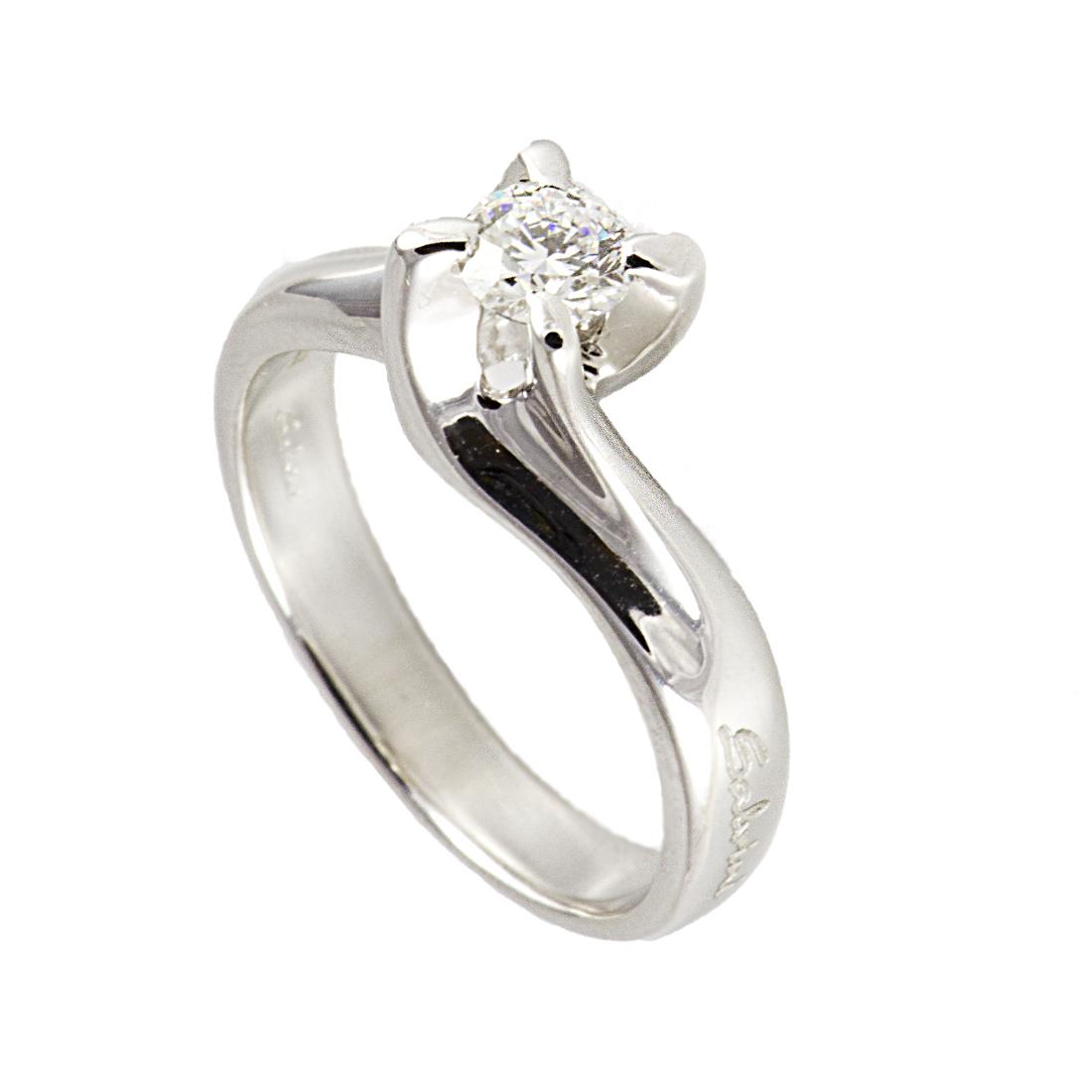 ANELLO SOLITARIO IN ORO BIANCO E DIAMANTI CT 0,40 - SALVINI