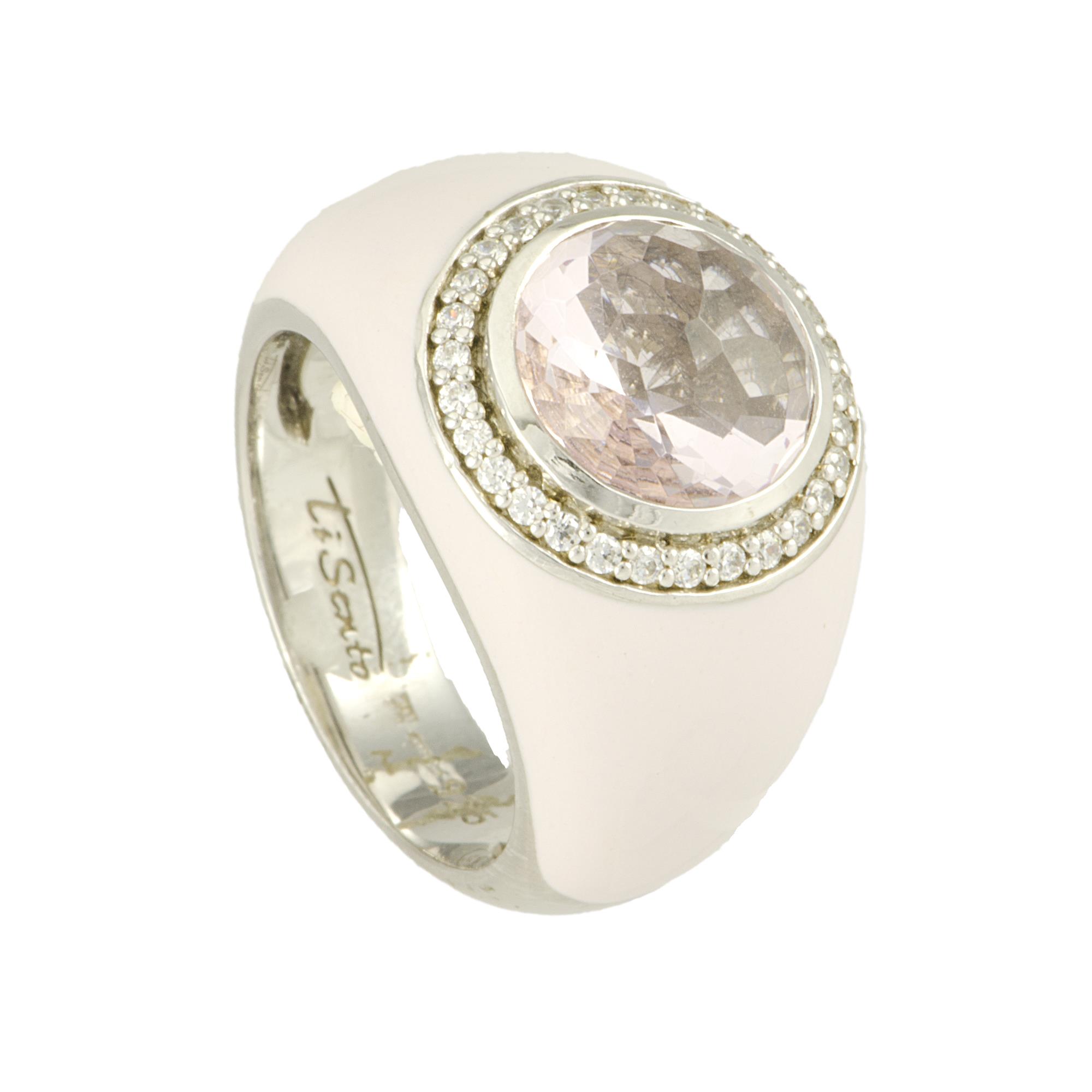 ANELLO IN ARGENTO CON QUARZO IDROTERMALE ROSA - TI SENTO