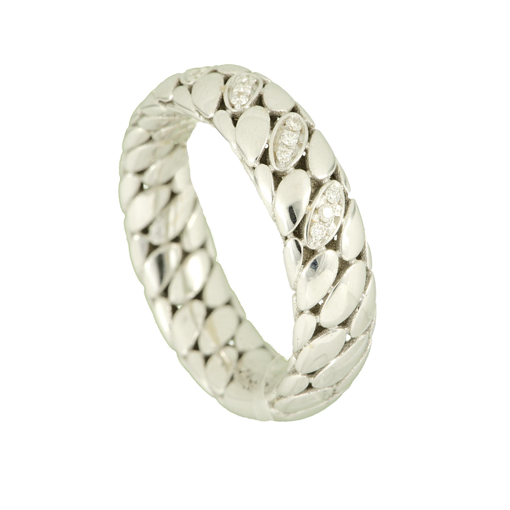 ANELLO IN ORO BIANCO E DIAMANTI CT 0,24 MIS 14 - ALFIERI & ST. JOHN