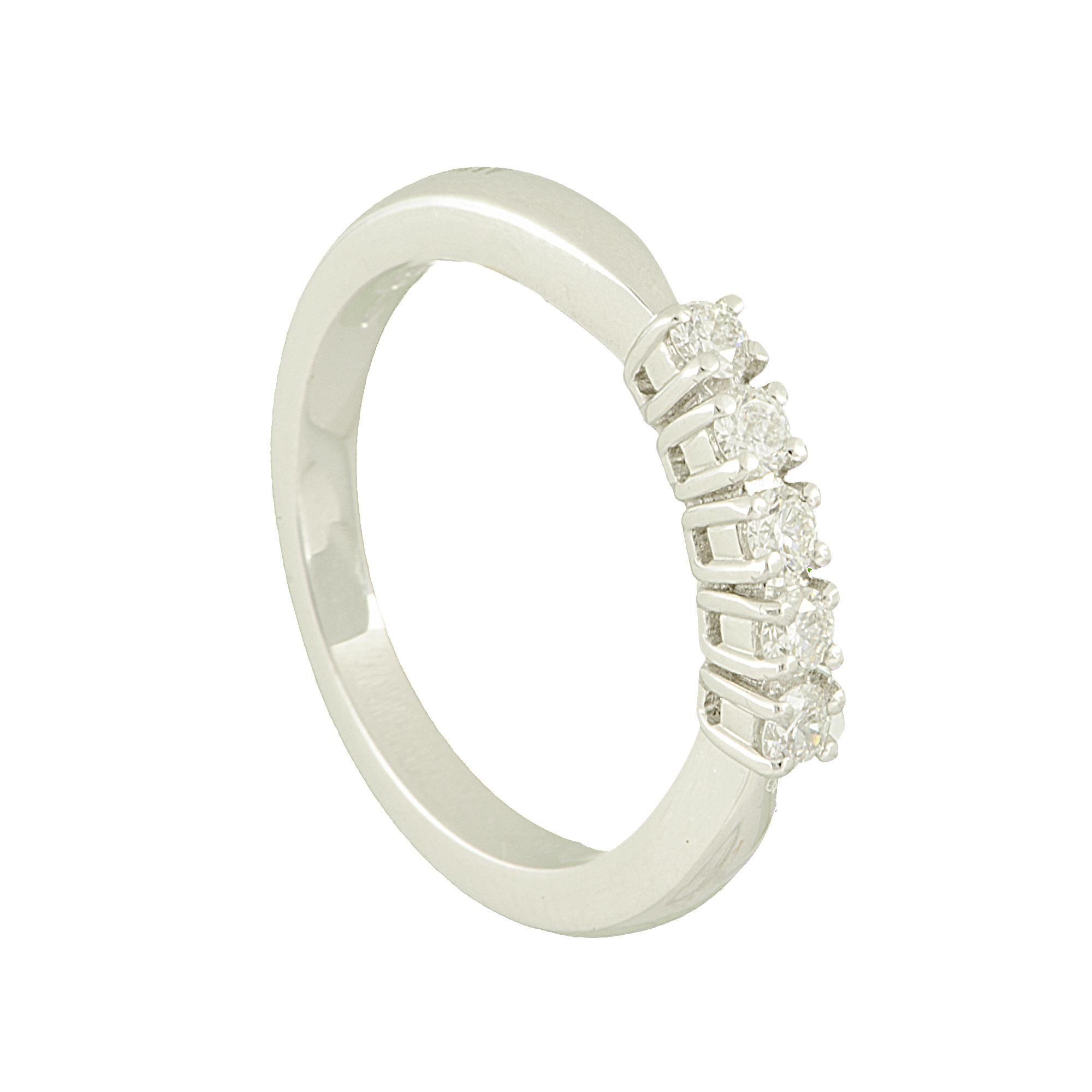 ANELLO IN ORO BIANCO E DIAMANTI CT 0,30 MIS 15 - ALFIERI & ST. JOHN