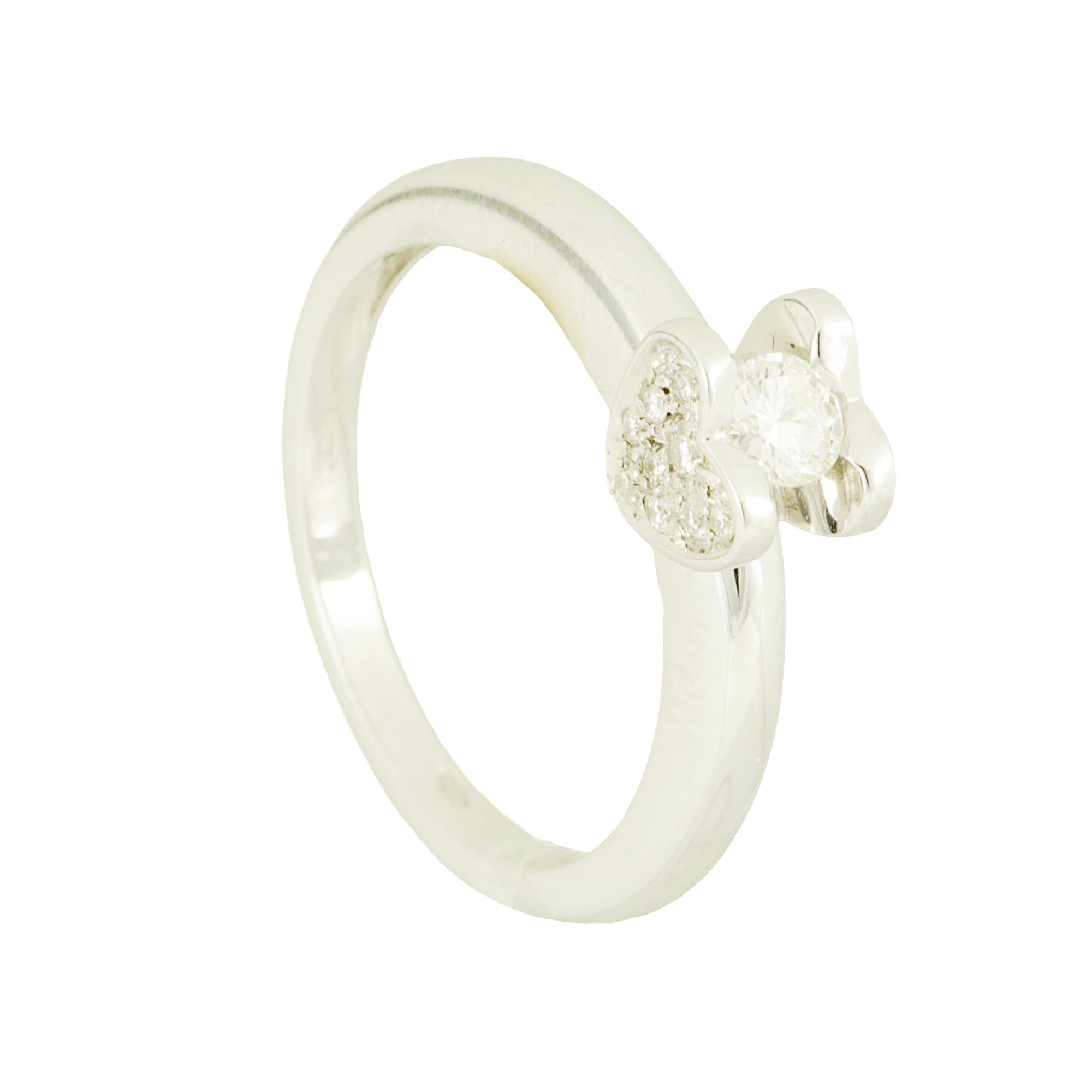 ANELLO SOLITARIO IN ORO BIANCO E DIAMANTE CT 0,31 MIS 15 - ORO&CO