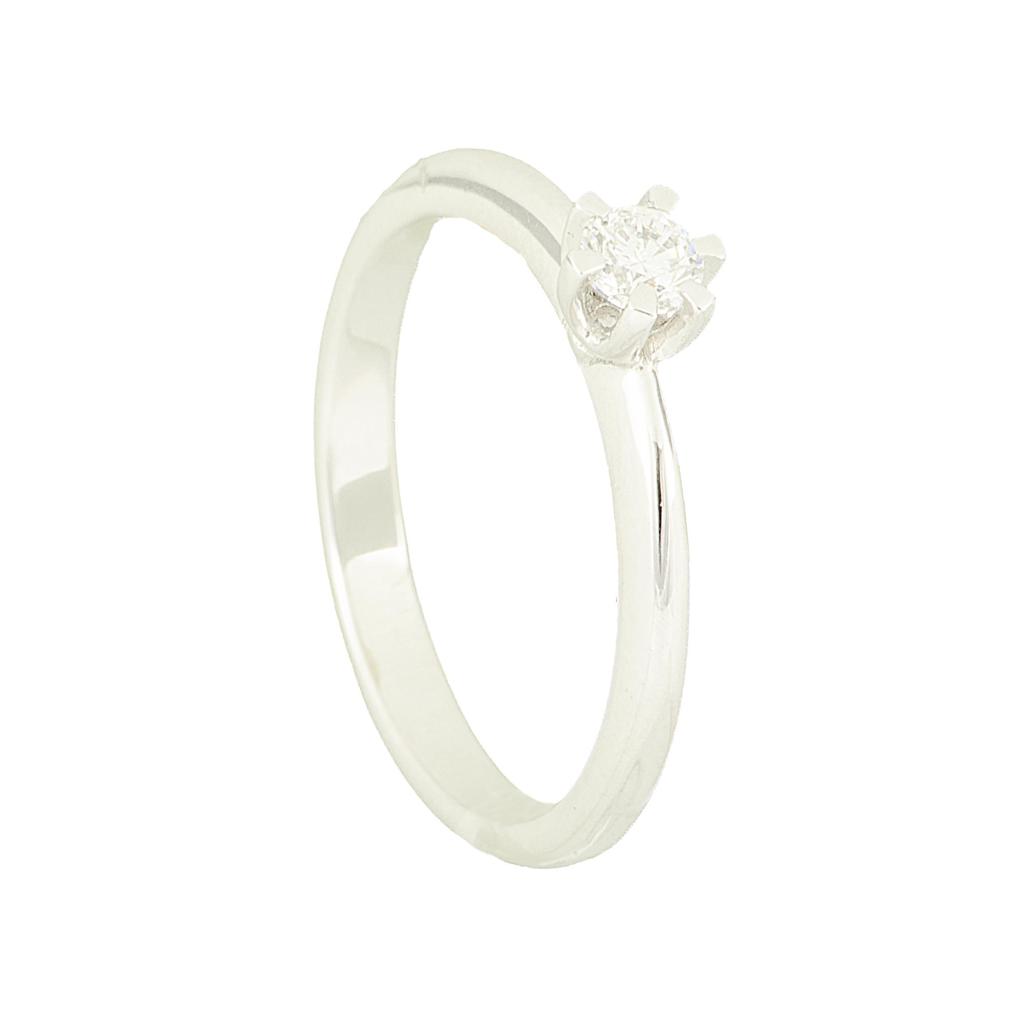 ANELLO SOLITARIO IN ORO BIANCO E DIAMANTE CT 0,14 MIS 13 - ORO&CO