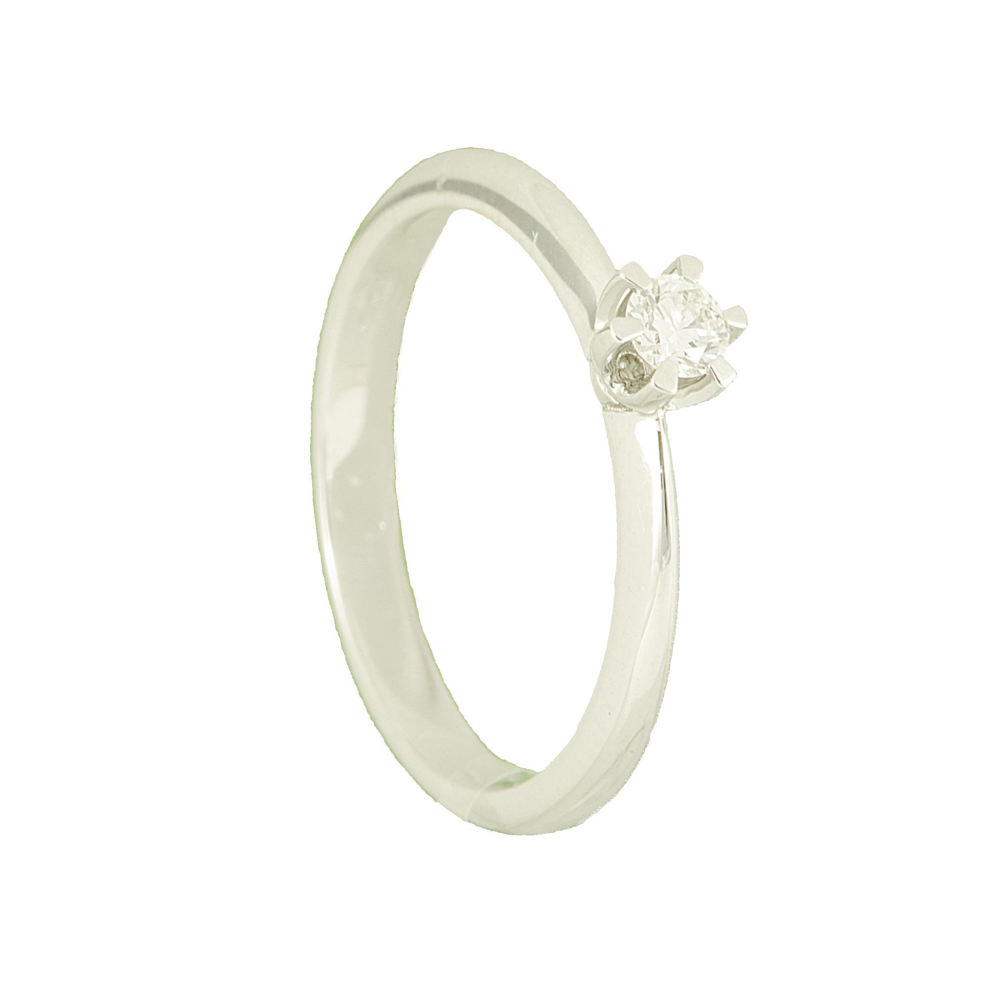 ANELLO SOLITARIO IN ORO BIANCO E DIAMANTE CT 0,13 MIS 14 - ORO&CO