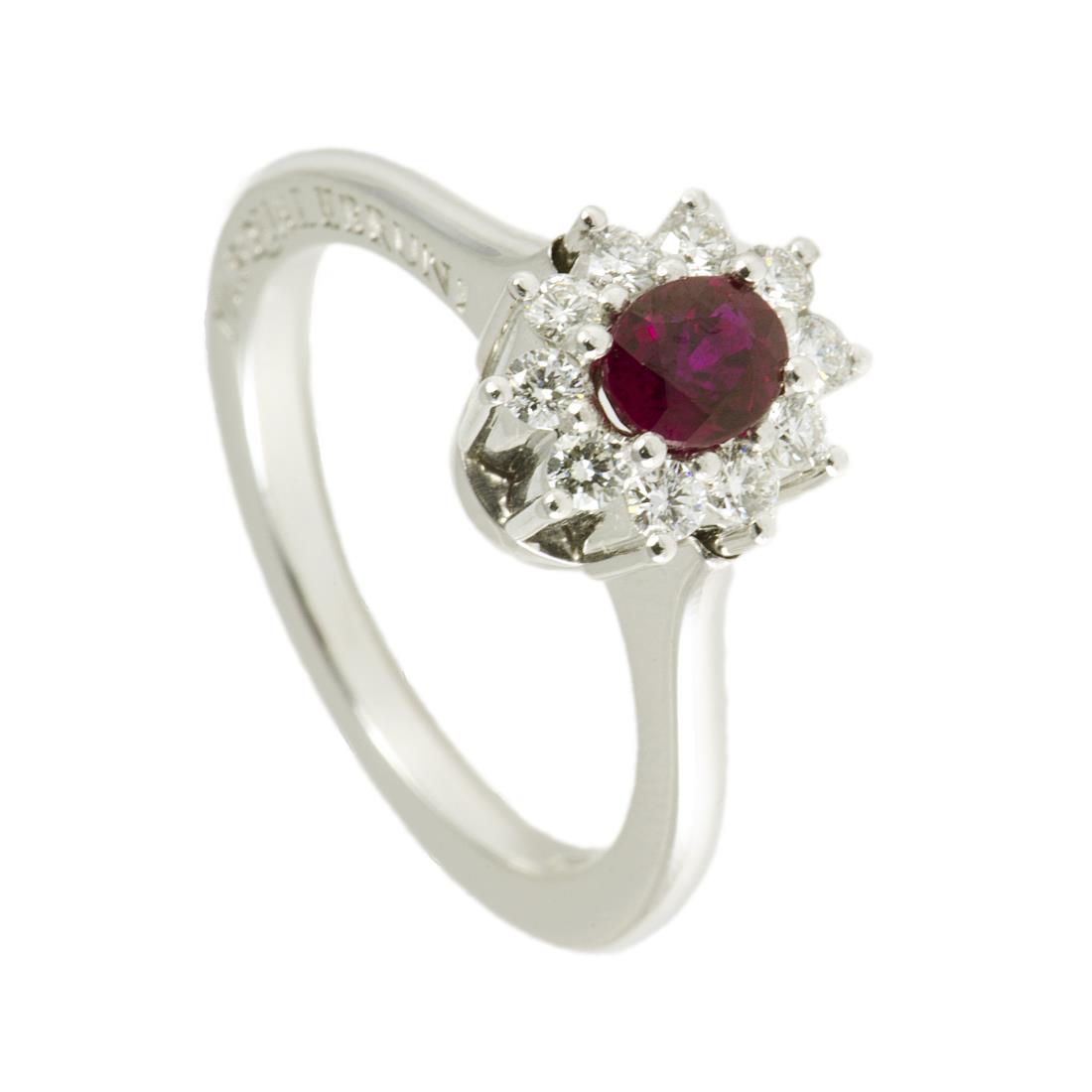 ANELLO IN ORO BIANCO DIAMANTI E ZAFFIRO MIS 13 - PASQUALE BRUNI