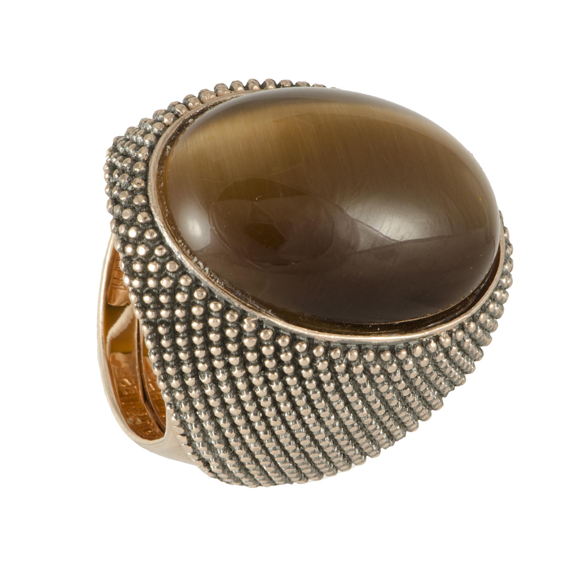 ANELLO IN ARGENTO CON PIETRA IN FIBRA OTTICA MIS 17 - PESAVENTO