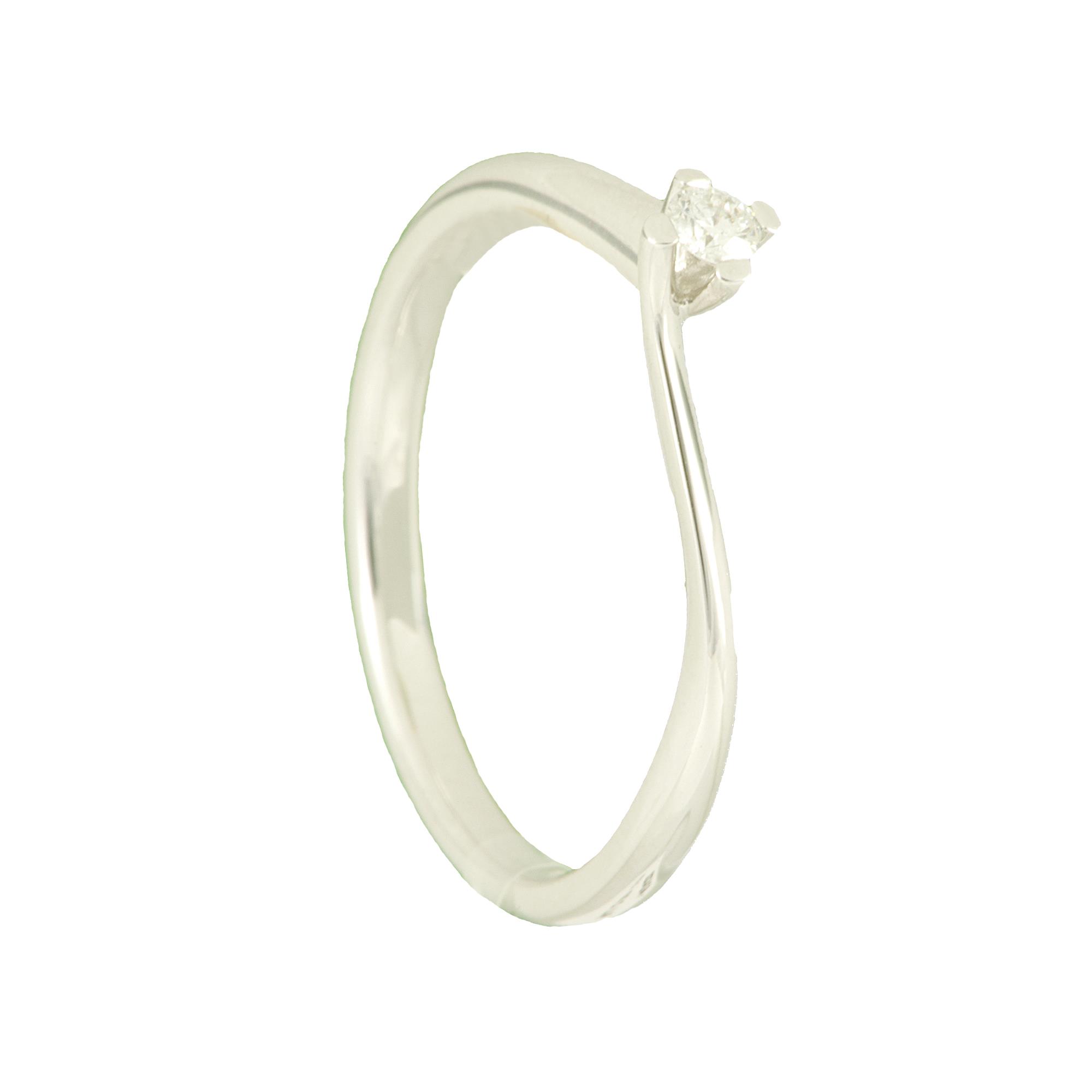 ANELLO SOLITARIO IN ORO BIANCO E DIAMANTE CT 0,06 MIS 13 - ORO&CO