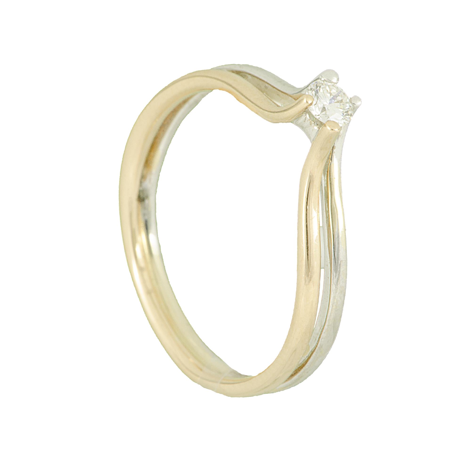 ANELLO SOLITARIO IN ORO BIANCO E DIAMANTE CT 0,13 MIS 14 - ORO&CO