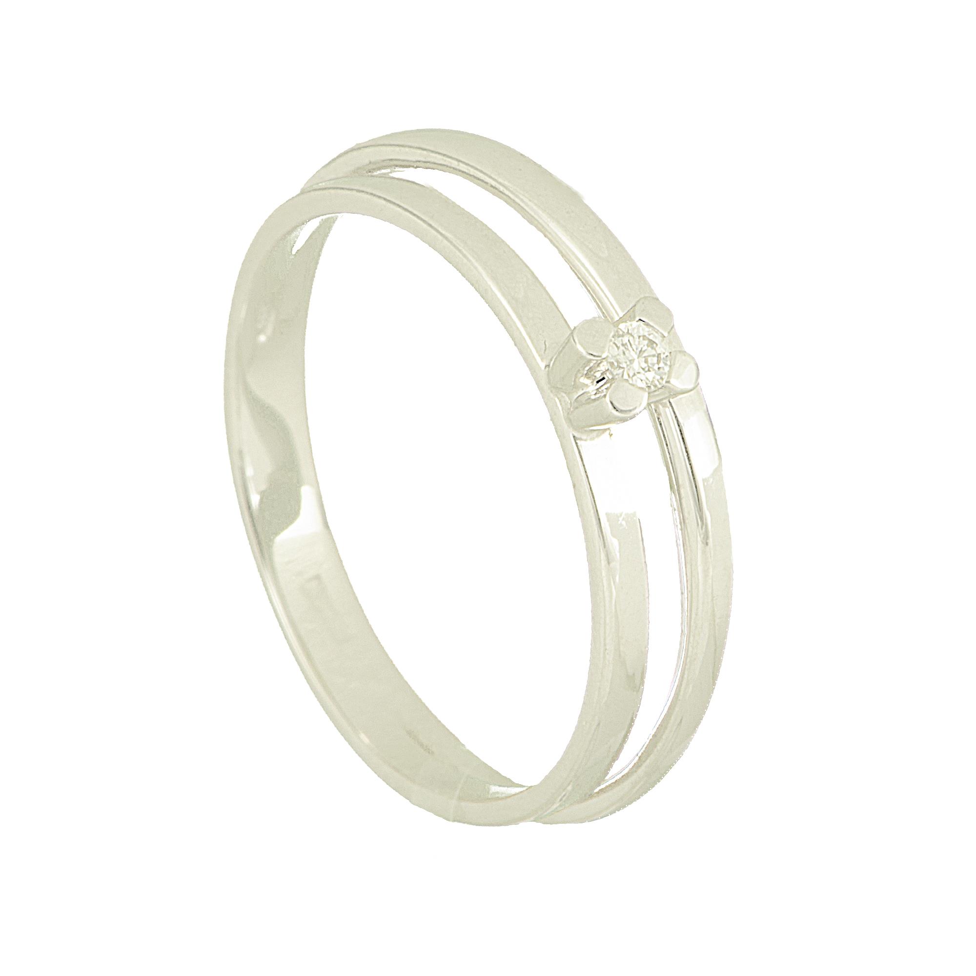 ANELLO SOLITARIO IN ORO BIANCO E DIAMANTE CT 0,03 MIS 14  - ORO&CO