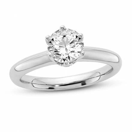 Solitaire ring in white gold with diamond - ALFIERI & ST. JOHN