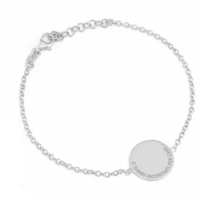 Silver bracelet with engraved pendant - AMEN