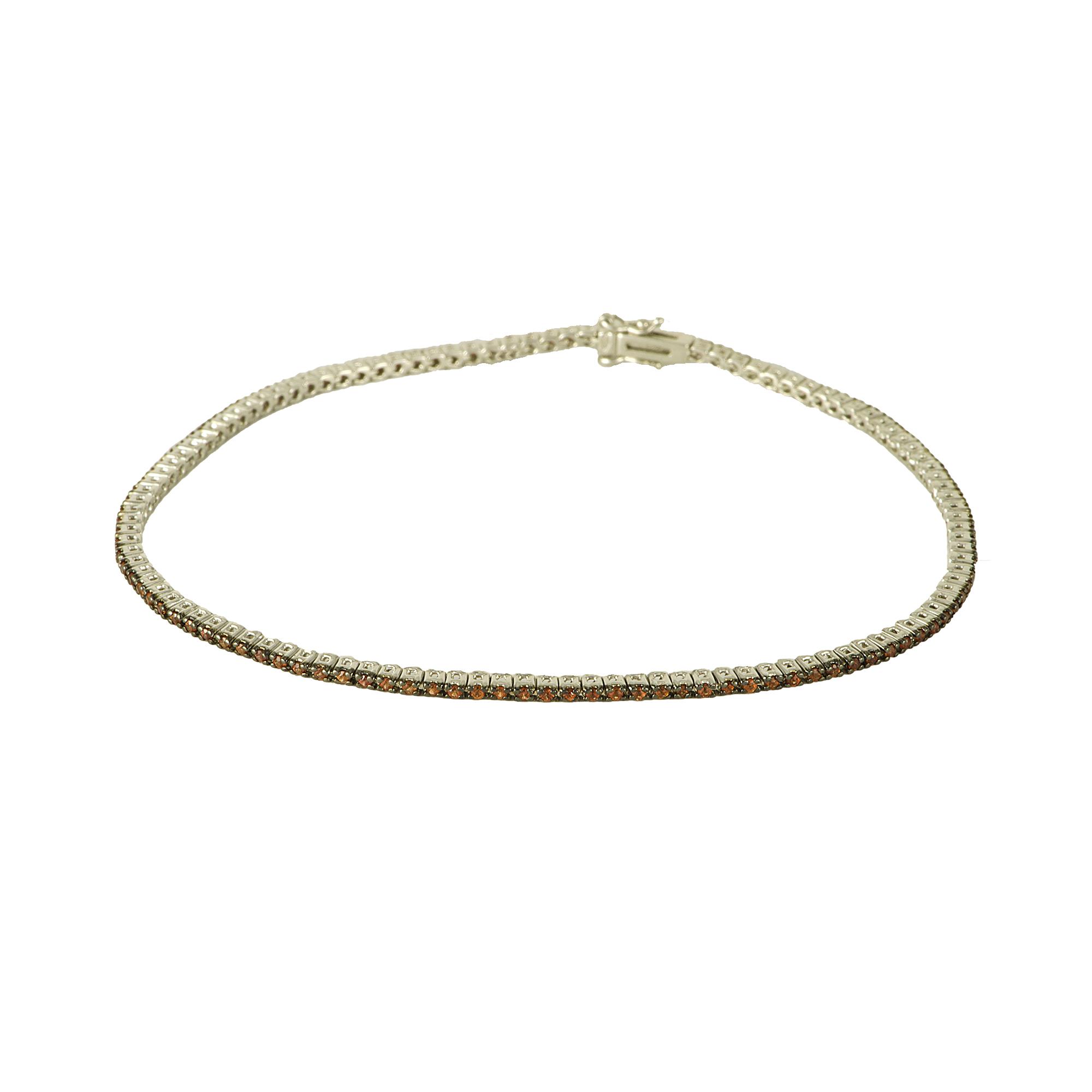BRACCIALE TENNIS IN ORO BIANCO E ZAFFIRI CT 0,85 MIS 19CM - ROBERTO DEMEGLIO