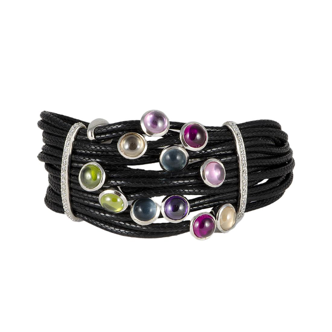 BRACCIALE FASHION IN ARGENTO E TESSUTO - ZOCCAI