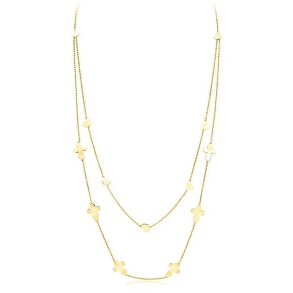 Silver necklace with cross/heart pendants - AMEN