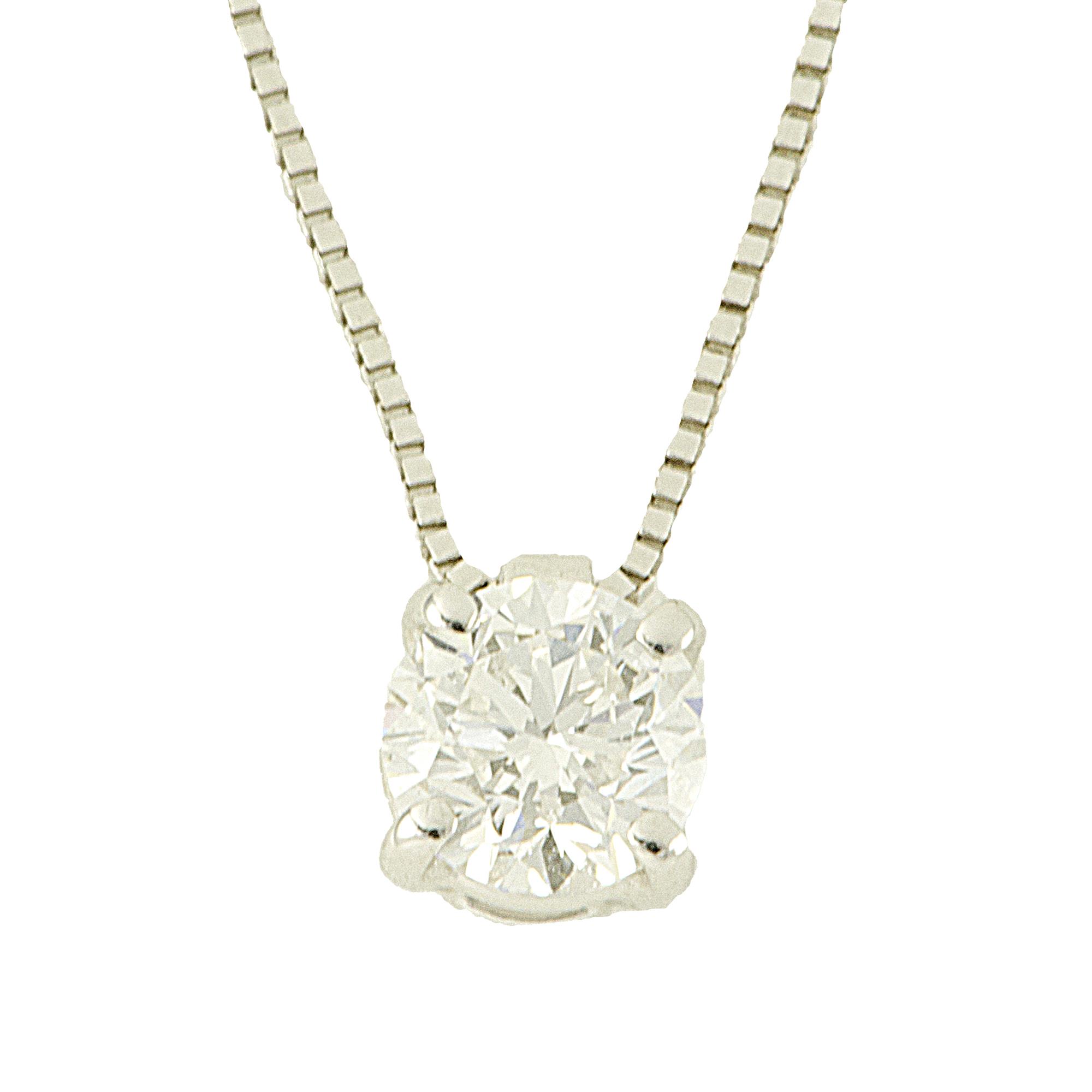 COLLIER PUNTO LUCE IN ORO BIANCO E DIAMANTE CT 0,40 - ALFIERI & ST. JOHN