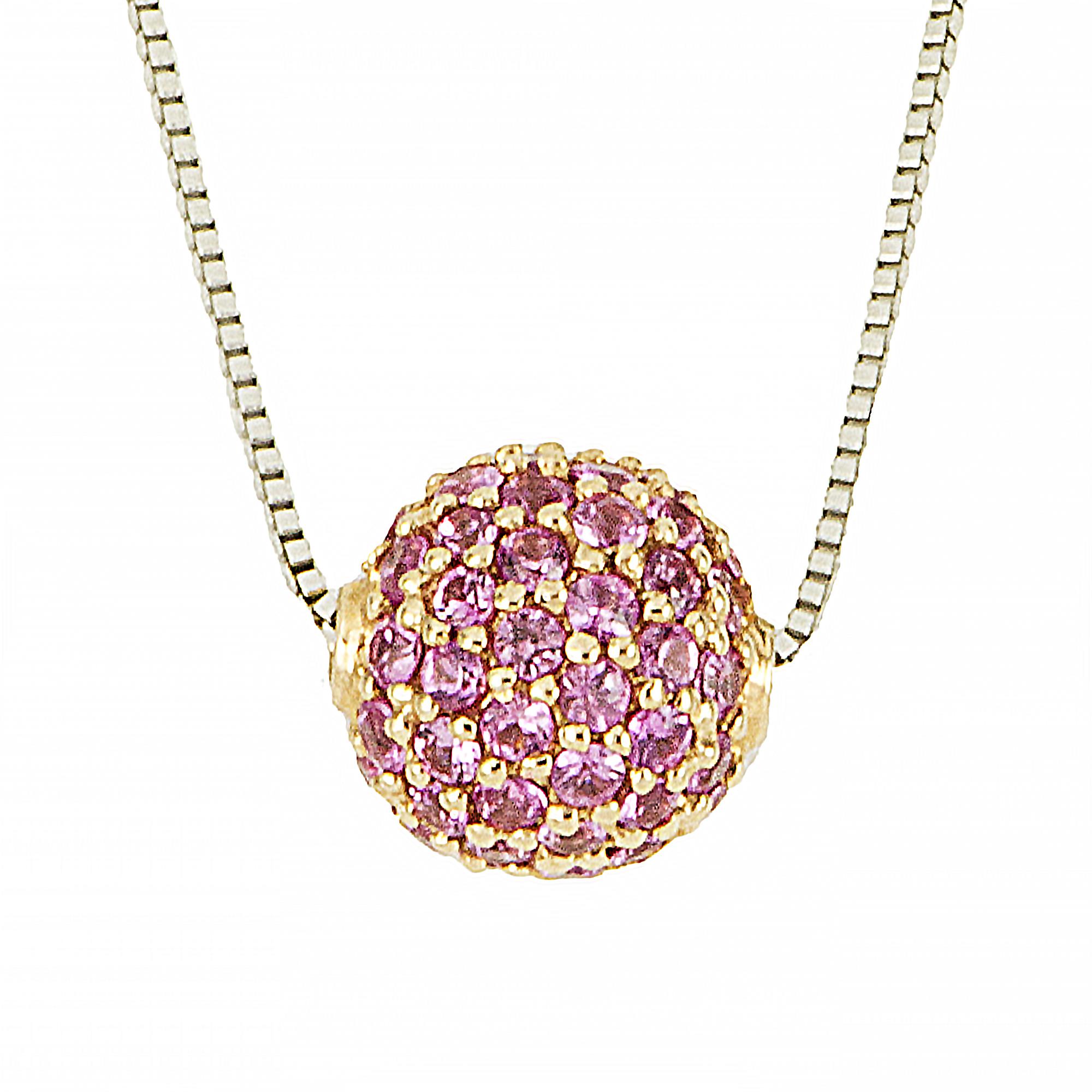 COLLIER IN ORO ROSA E ZAFFIRI ROSA CT 0,94 - ROBERTO DEMEGLIO