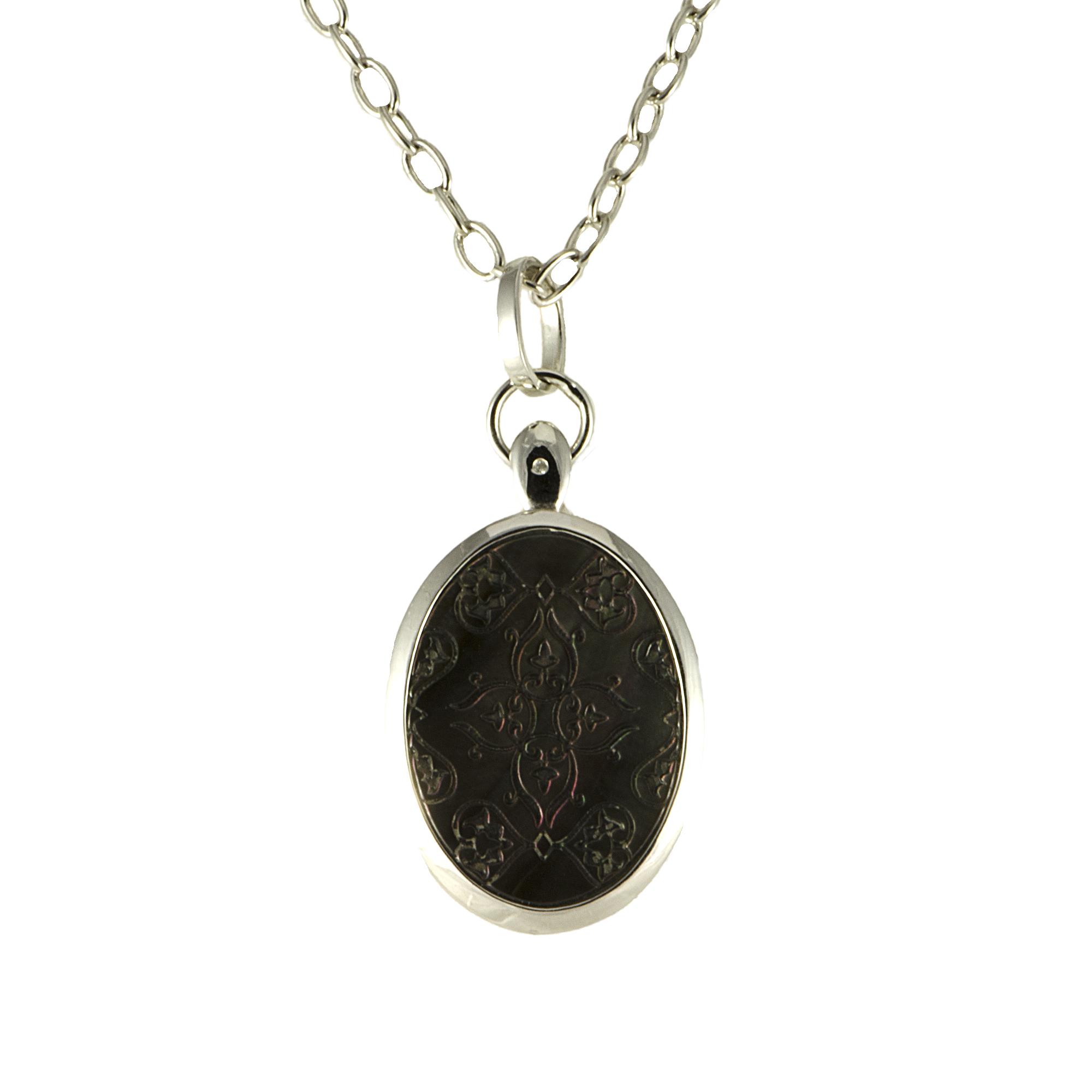 COLLIER IN ARGENTO CON MADREPERLA E DIAMANTI CT 0,01 - BLISS