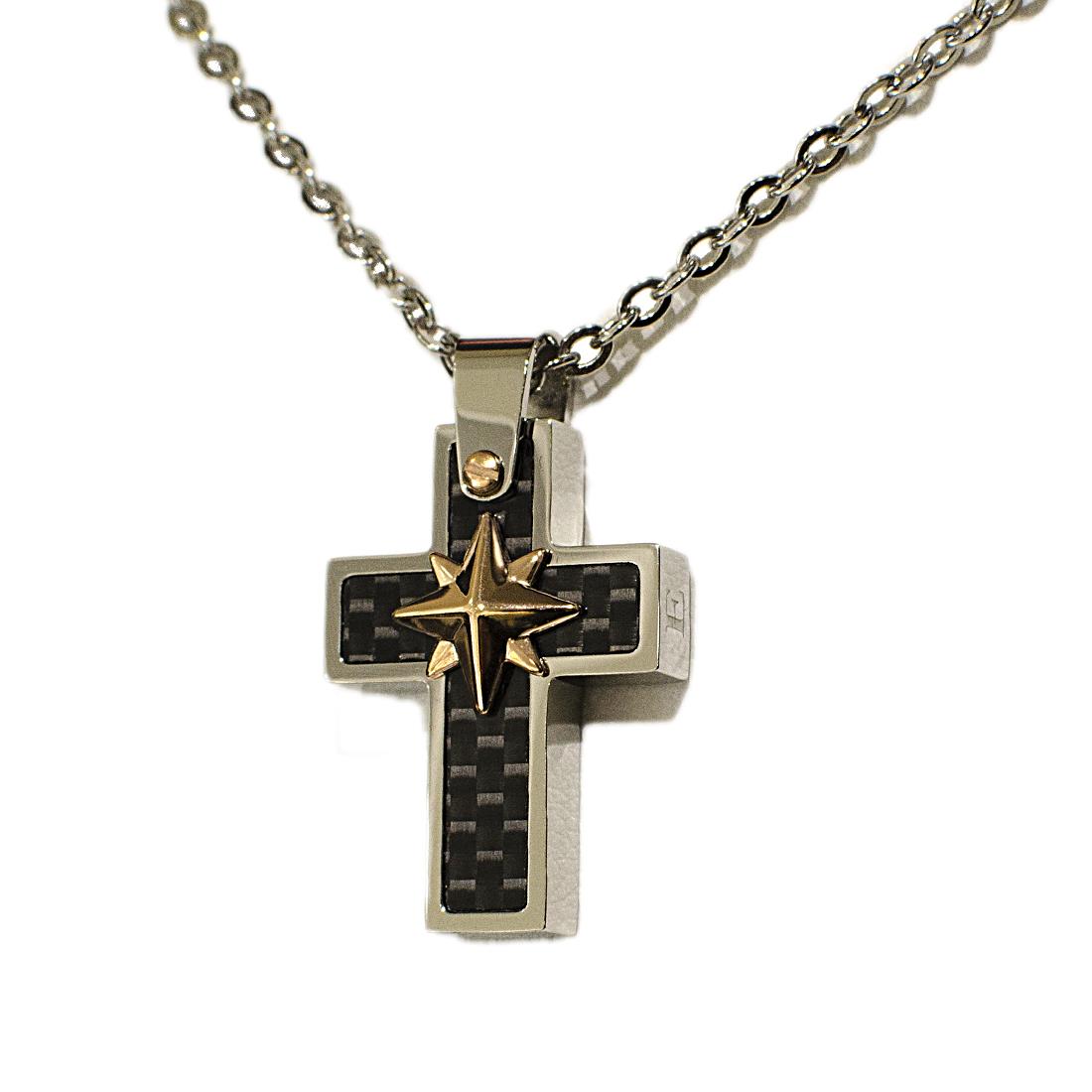 COLLIER IN ACCIAIO E PVD IN ORO ROSA - ZANCAN