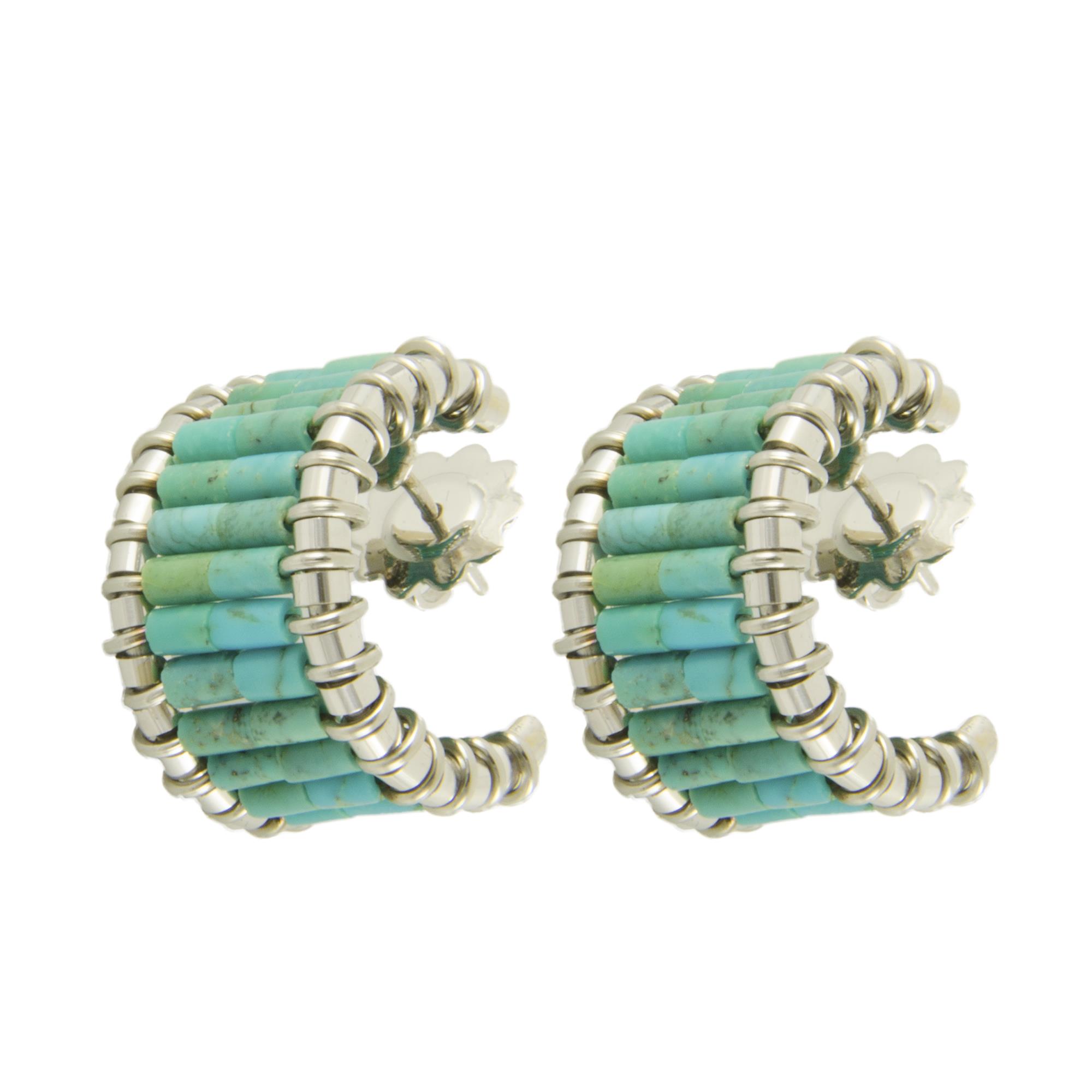 ORECCHINI IN ORO BIANCO E TURCHESI - ROBERTO DEMEGLIO