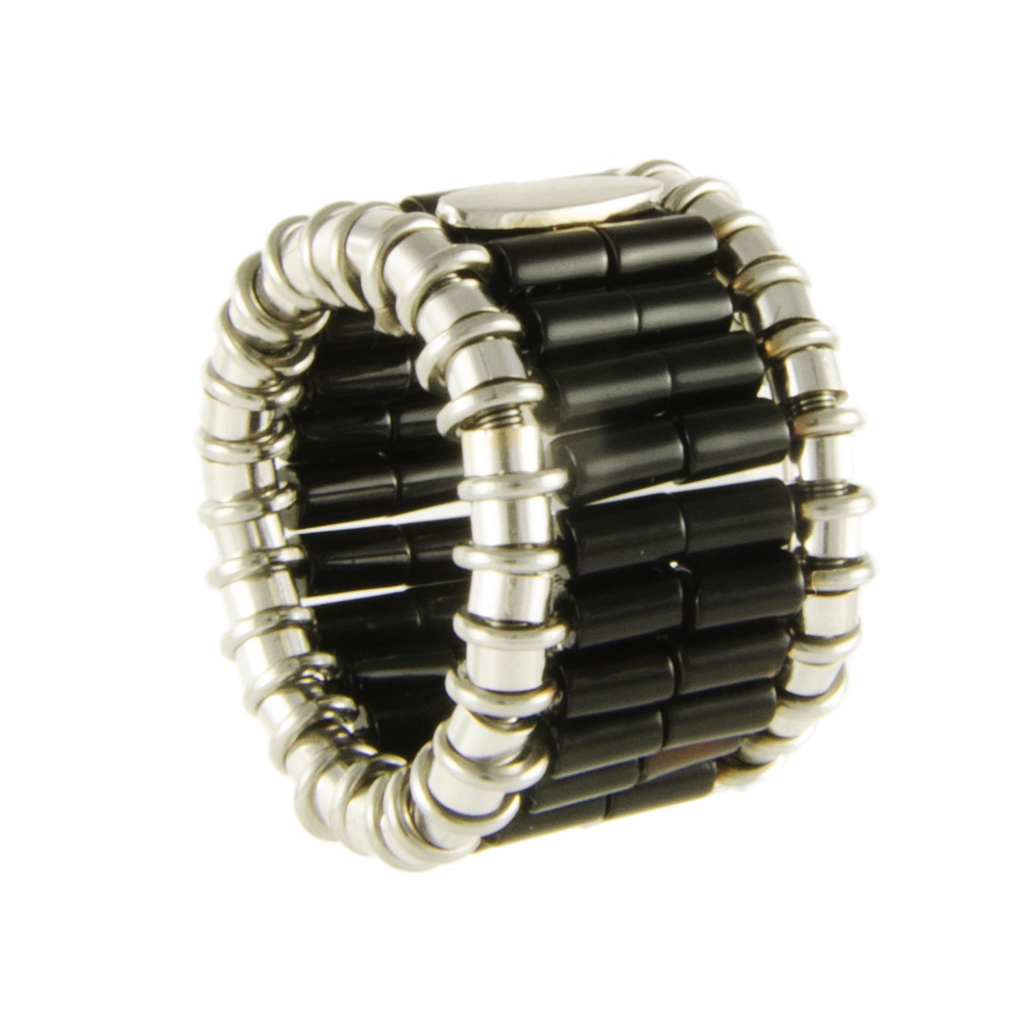 ANELLO IN ORO BIANCO E ONICE MIS 15 - ROBERTO DEMEGLIO