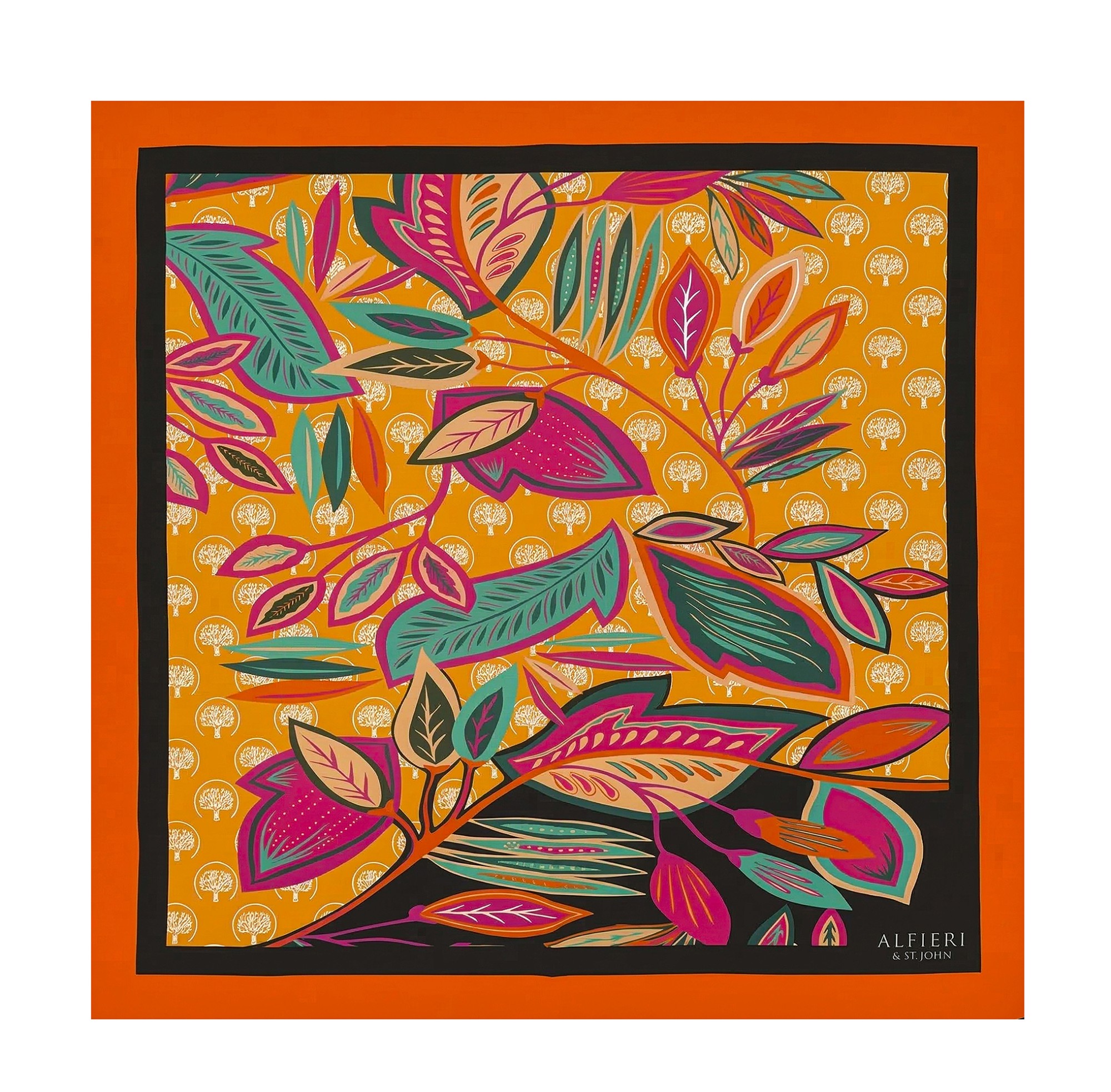 Orange Foulard Alfieri & St. John silk twill foulard - ALFIERI & ST. JOHN