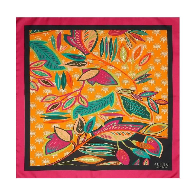 Magenta Foulard Alfieri & St. John silk twill  - ALFIERI & ST. JOHN