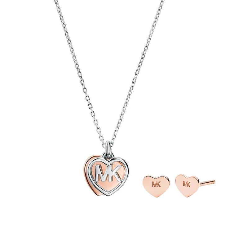 Michael Kors Boxed Gifting Silver Necklace and Earrings - MICHAEL KORS