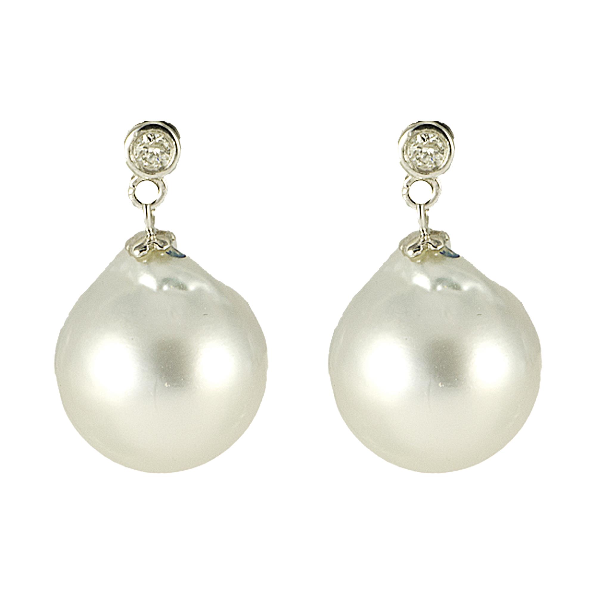 ORECCHINI IN ORO BIANCO CON PERLE AUSTRALIA - RIVIK