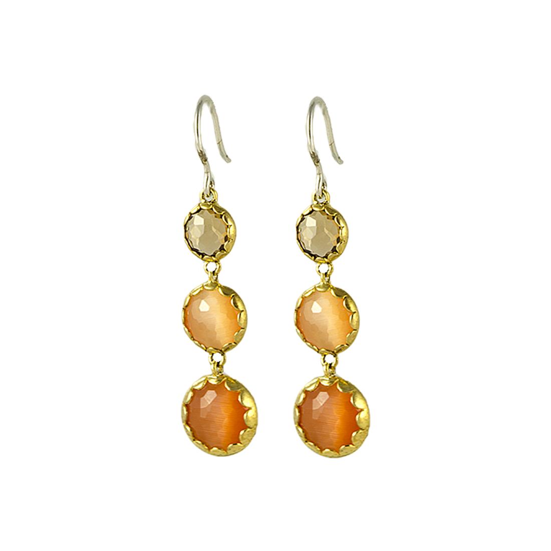 ORECCHINI IN ARGENTO E PIETRA CAT EYE - TI SENTO