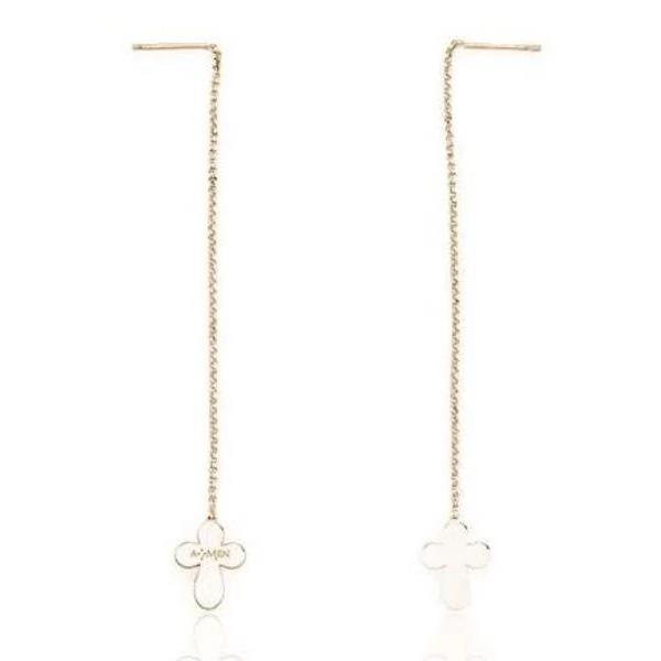 Pendientes cruzados de plata - AMEN