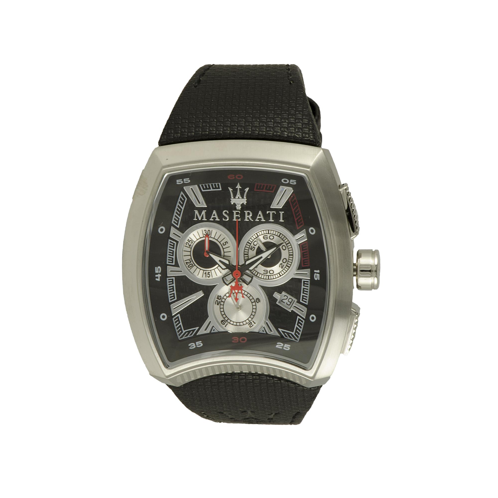 OROLOGIO CALANDRA CHR BLACK DIAL BLACK STRAP 47 MM - MASERATI