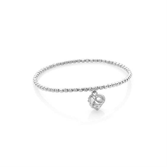 Suamèm micro rooster elastic bracelet in white gold - CHANTECLER