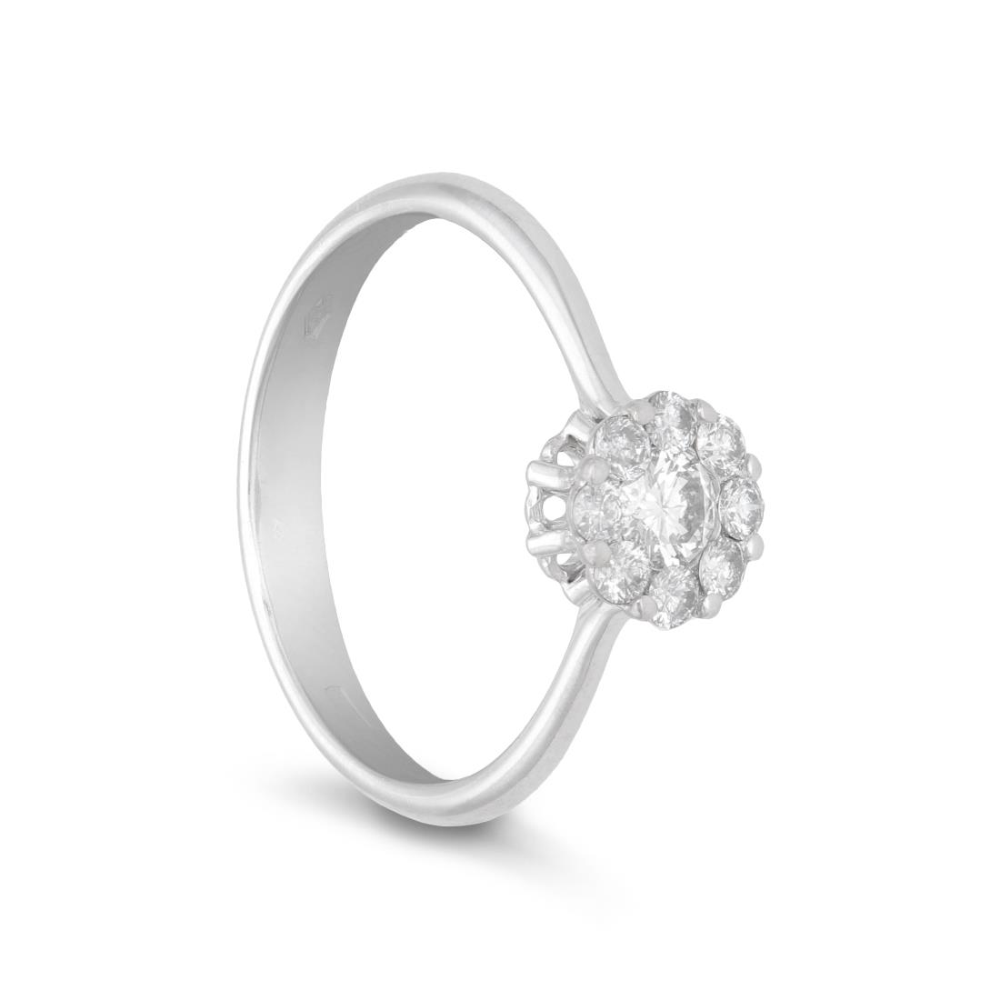 Anello invisible con fiore di diamanti ct. 0,41 - ALFIERI & ST. JOHN
