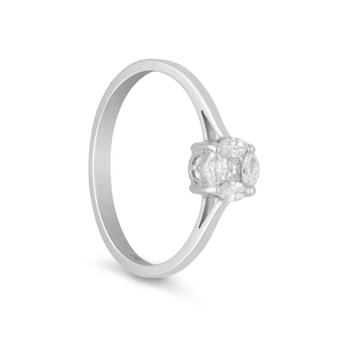 Anello invisible con diamanti ct. 0,29 marquise e princess - ALFIERI & ST. JOHN