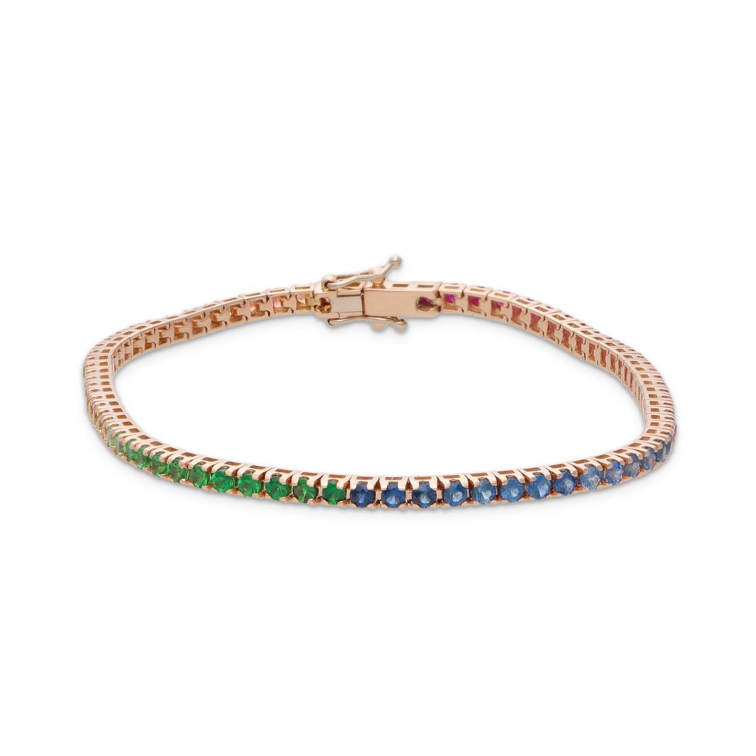 Gold tennis bracelet with sapphires - LUXURY MILANO