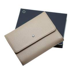 Portafoglio in pelle fiore beige morbida, dimensione 11x10 - MONTBLANC