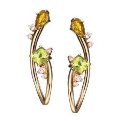 Earrings with diamonds and citrine - ALFIERI & ST. JOHN