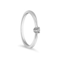 Solitaire ring in gold with ct. 0,09 diamond - ALFIERI & ST. JOHN