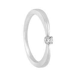 Solitaire ring in gold with ct. 0,08 diamond - ALFIERI & ST. JOHN