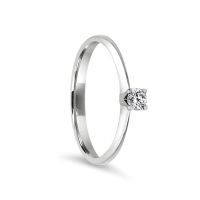 Solitaire ring in gold with ct. 0,14 diamond - ALFIERI & ST. JOHN