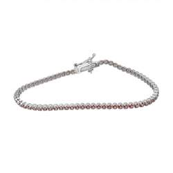 Tennis bracelet with pink topaz - ORO&CO
