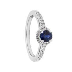Ring in gold with ct. 0,66 sapphire and ct. 0,23 diamonds - ORO&CO