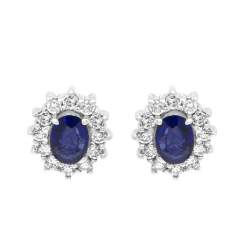 Earrings with sapphires 2 ct and diamonds  - ORO&CO