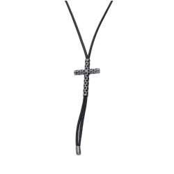 Necklace with cross and diamonds ct 0.02 - SALVINI