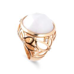 Ring in gold with agate ct. 3,10 and ct. 0,14 diamonds  - ALFIERI & ST. JOHN