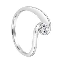 Anello solitario in oro con diamante ct. 0,40 - ALFIERI & ST. JOHN