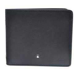 Wallet in gray leather, 4 slots for credit cards, 2 compartments for banknotes, coin compartments, 2 additional pockets - MONTBLANC