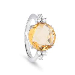 Ring with diamonds and quartz - ALFIERI & ST. JOHN