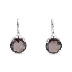 Earrings  in gold with ct. 2,20 smoky quartz and ct. 0,17 diamonds - ALFIERI & ST. JOHN